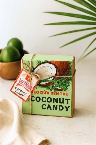 PW - LEGUMES - Kẹo Dừa Bến Tre Vị Lá Dứa 120g (Coconut Candy 120g)