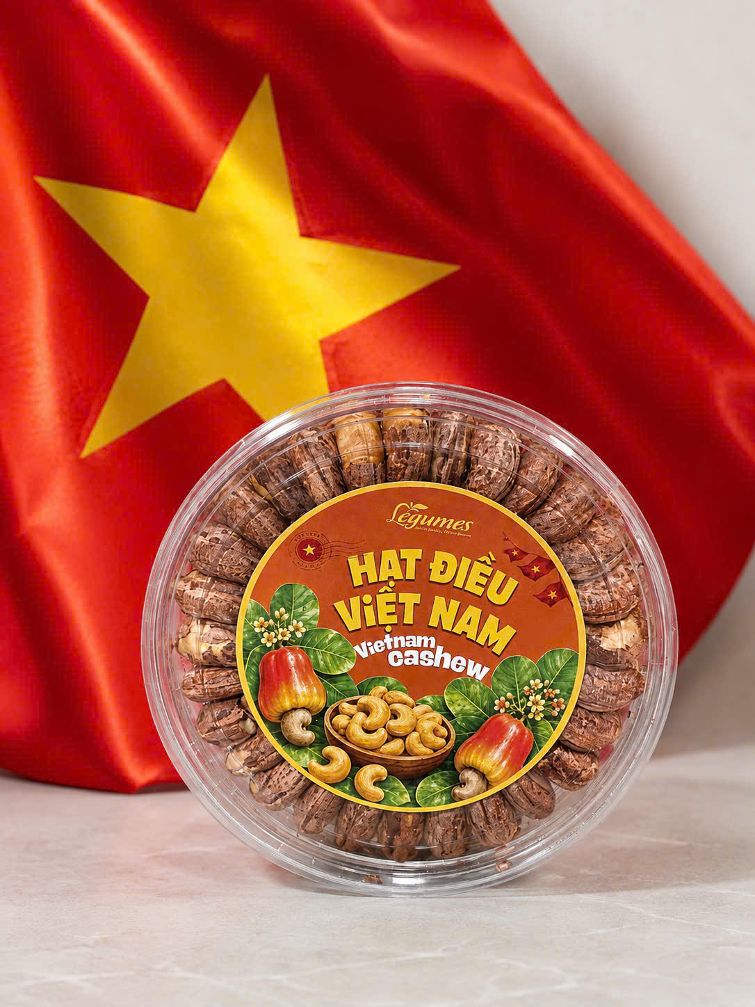 Hạt Điều Hũ Tròn Có Vỏ Lụa Việt Nam 250G